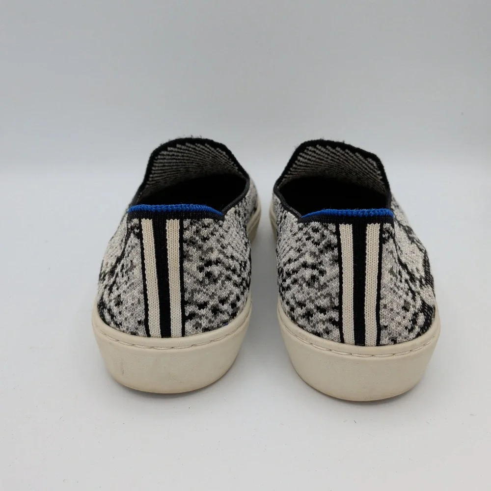 Rothys The Sneaker Womens 8 Python Snakeskin Grey Black Slip On Flat Shoes